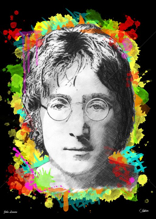 Artcraft titled "John Lennon" by Christophe Tellier, Original Artwork, Other