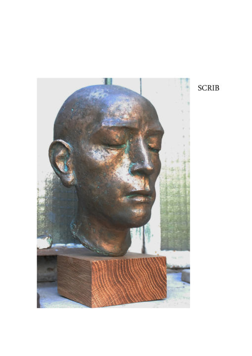 Sculpture titled "Scribe" by Mihai Ecobici, Original Artwork, Bronze