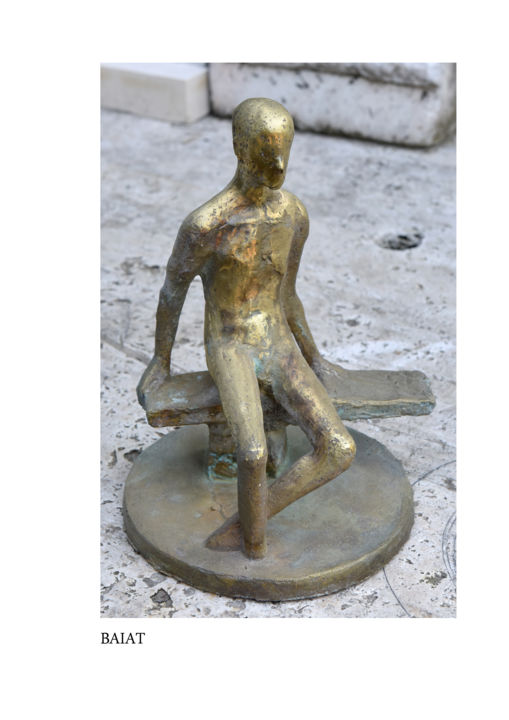 Sculpture titled "Boy" by Mihai Ecobici, Original Artwork, Bronze