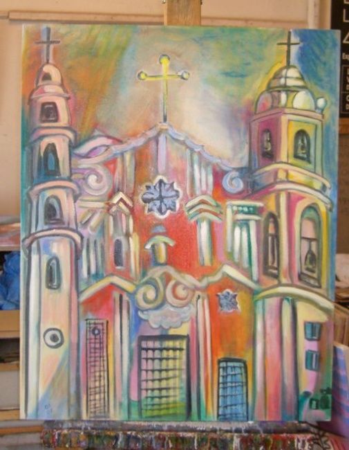 Peinture intitulée "Кафедральный собор…" par On, Œuvre d'art originale