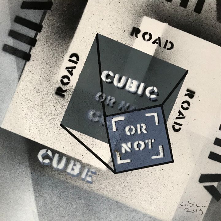 Malerei mit dem Titel "Road Project - Vari…" von Cubic Or Not Cubic, Original-Kunstwerk, Sprühfarbe