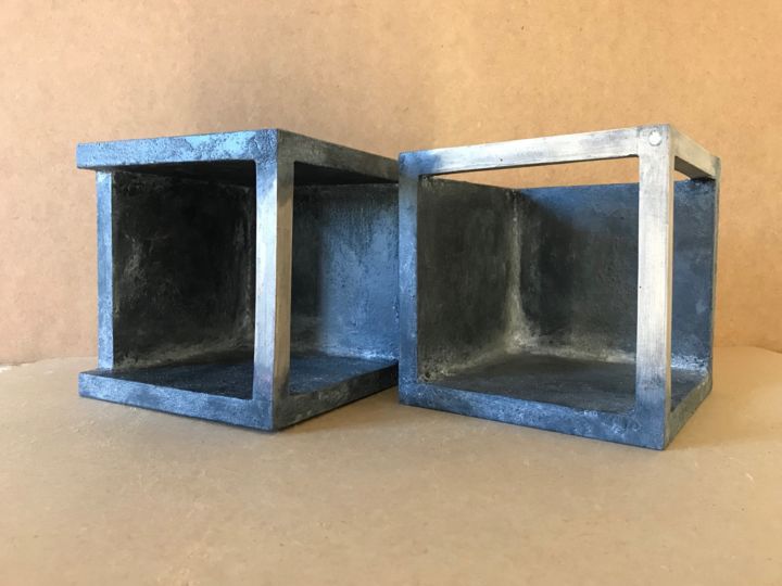 Escultura intitulada "Memory boxes - Dipt…" por Cubic Or Not Cubic, Obras de arte originais, Madeira