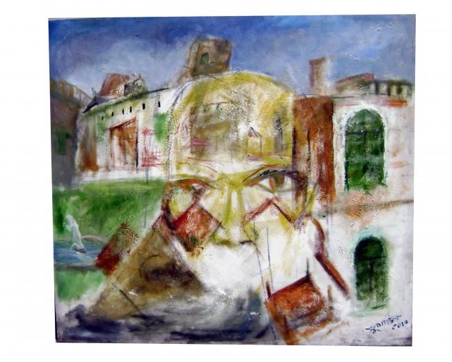 Pintura intitulada "old city-2" por Mujahidul Hassan Rana, Obras de arte originais, Óleo