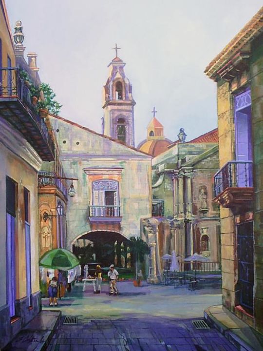 "calle a la plaza" başlıklı Tablo Sinecio Cuetara tarafından, Orijinal sanat, Petrol
