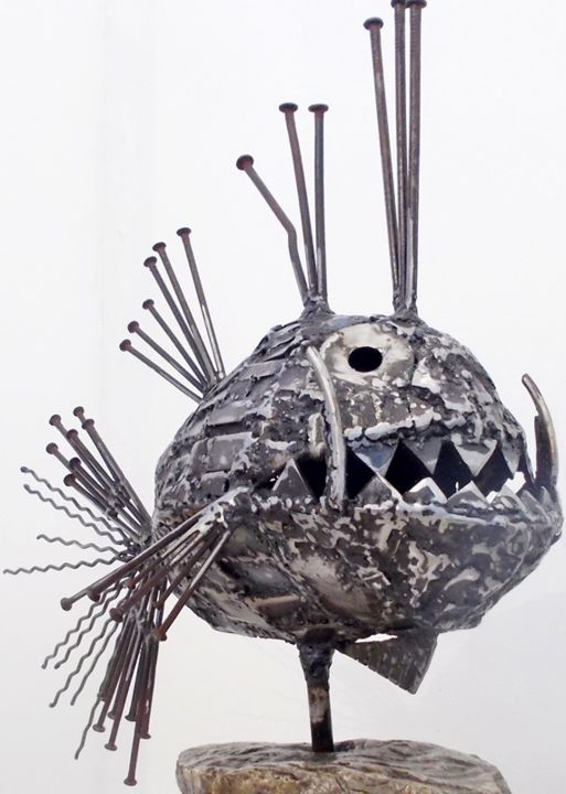 Sculpture intitulée "Metal fish 1" par Musetrap Design Jugoslav Sivić, Œuvre d'art originale, Métaux