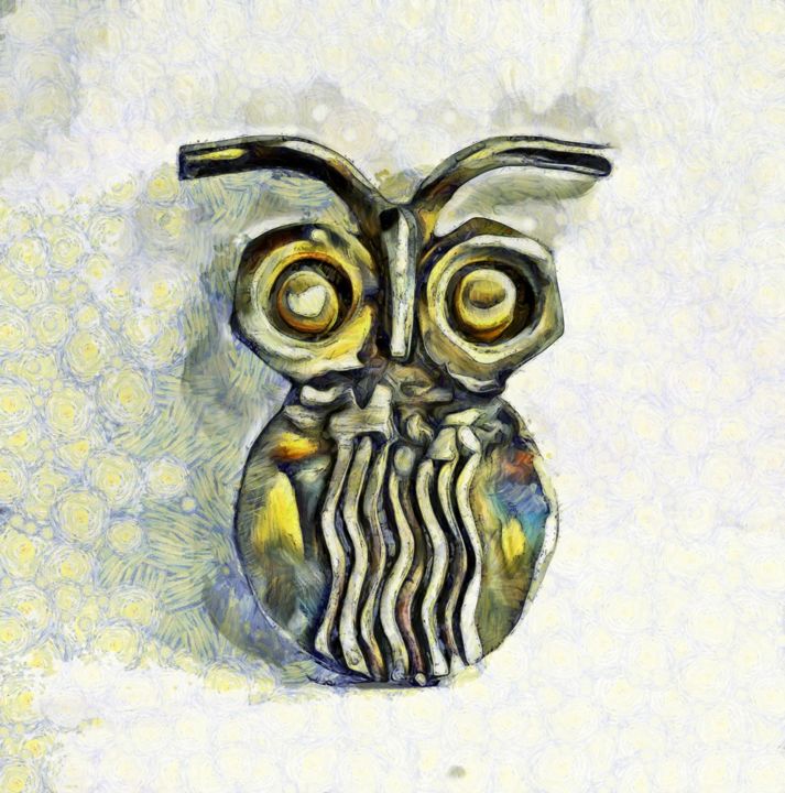Digital Arts titled "Owl" by Musetrap Design Jugoslav Sivić, Original Artwork, Digital Painting