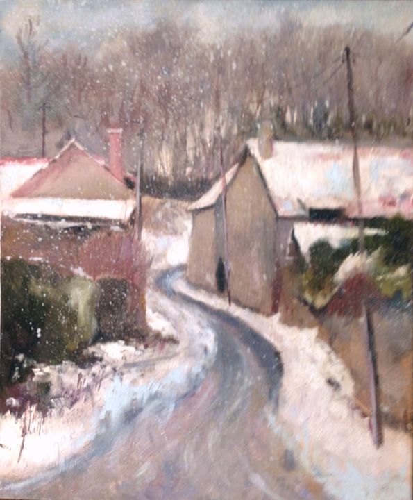 Painting titled "hiver.jpg" by Fernand Silva, Original Artwork, Oil