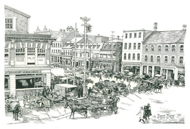Dibujo titulada "1923 Byward Market…" por Cullen, Obra de arte original, Otro