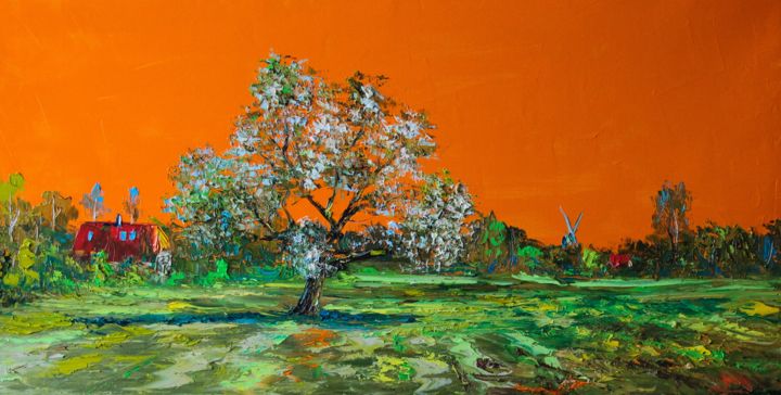 Painting titled "Spring. Germany" by Alexander Jose, Original Artwork, Oil