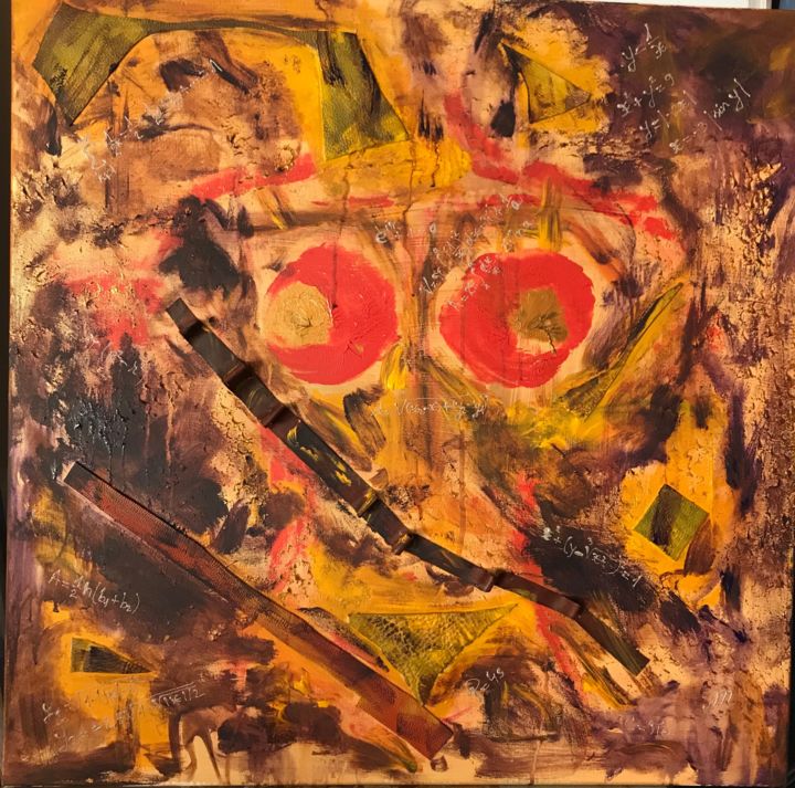 Painting titled "Math everywhere" by Mihaela Luca, Original Art, Acrylic