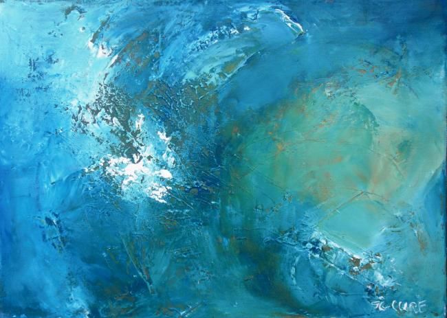 Painting titled "Projection Turquoise" by Cure, Original Artwork