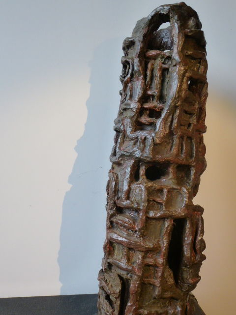 Sculpture titled "Colonne en terre cu…" by Berry, Original Artwork, Terra cotta