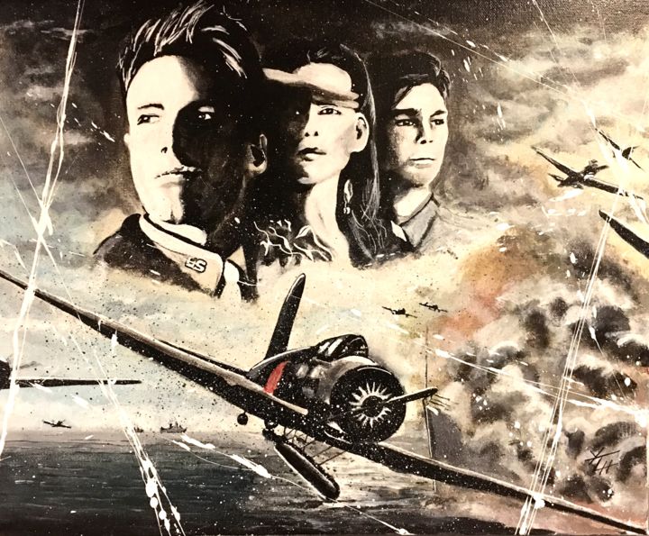 Pittura intitolato "Pearl Harbor" da Yvan Courtet, Opera d'arte originale, Acrilico