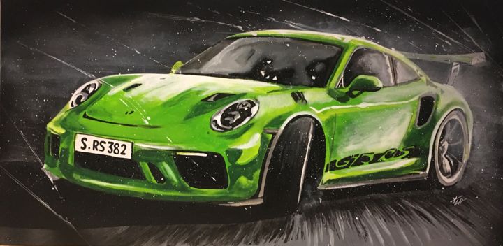 Painting titled "Porsche 911 GT3" by Yvan Courtet, Original Artwork, Acrylic