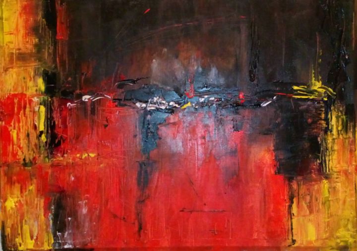 Painting titled "Disruption #2" by C. Vérage, Original Artwork, Oil