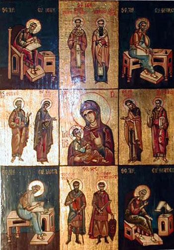 Painting titled "THE MOTHER OF GOD,…" by Claudiu Victor Gheorghiu, Original Art, Tempera