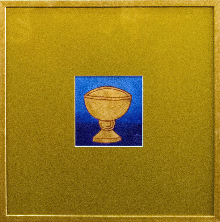 Peinture intitulée ",,The goblet of Vic…" par Claudiu Victor Gheorghiu, Œuvre d'art originale, Tempera