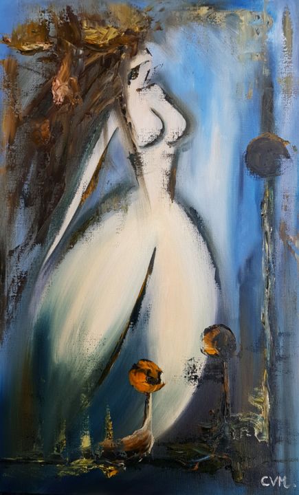 Peinture intitulée "Féminité 19" par Caroline Cvm, Œuvre d'art originale, Huile