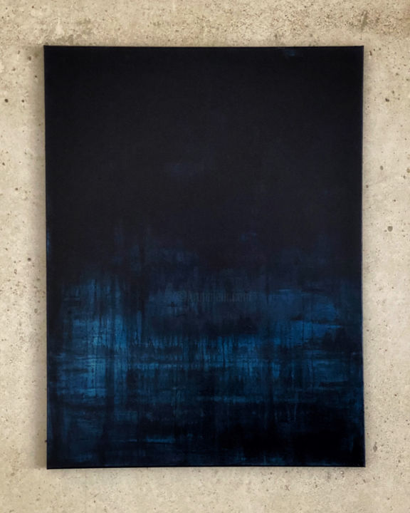 Peinture intitulée "Night dive" par Christine Vuillod, Œuvre d'art originale, Acrylique