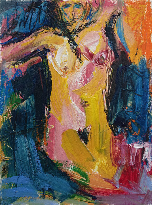 Картина под названием "IDOLE - N°11" - Cy Pavel, Подлинное произведение искусства, Акрил Установлен на Деревянная рама для н…