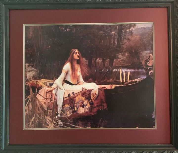 Malerei mit dem Titel "Lady of Shalott art…" von Tiamat, Original-Kunstwerk, Tinte