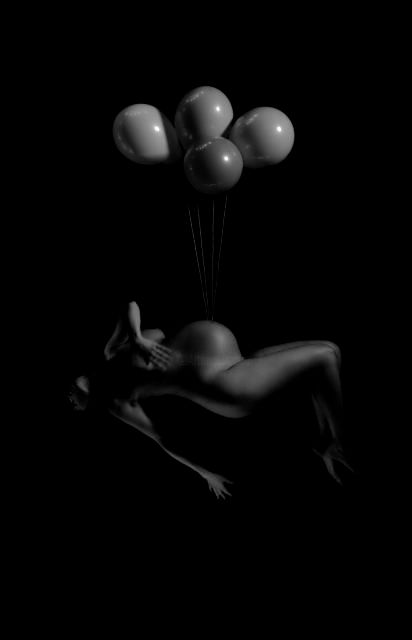 Photography titled "-Ballons- Nu by CYN…" by Cyneye, Original Artwork