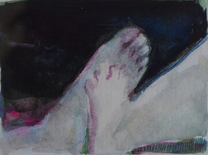 Pittura intitolato "Night touches" da Cynthia Gregorova, Opera d'arte originale, Acquarello