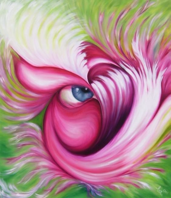 Pintura intitulada "El desafío de mirar…" por Cynthia Novillo Almada, Obras de arte originais, Óleo
