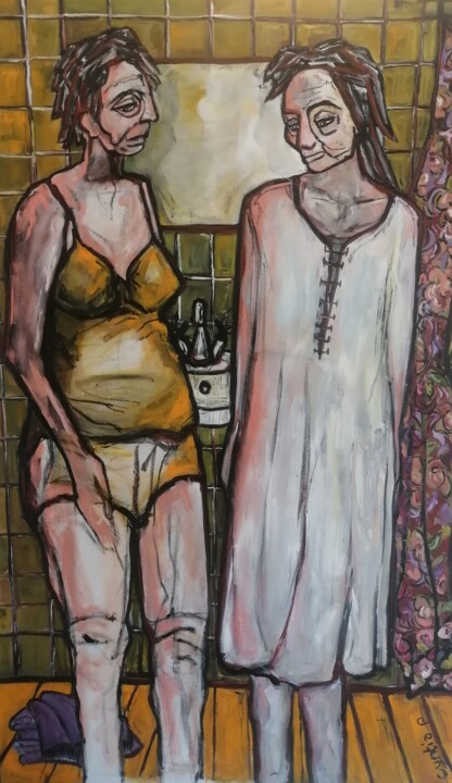 Peinture intitulée "Rêve d Elle" par Cynthia Pedrosa, Œuvre d'art originale, Fusain