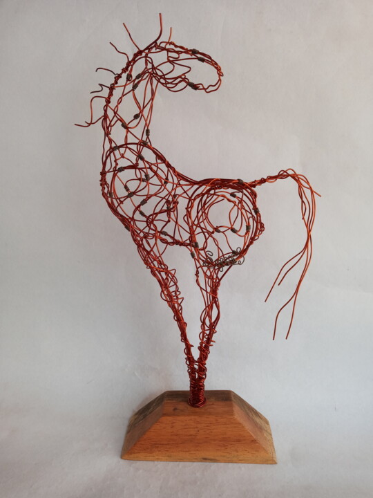 Escultura intitulada "EQUUS NOVO" por Cynthia Saenz Sancho, Obras de arte originais, Arame