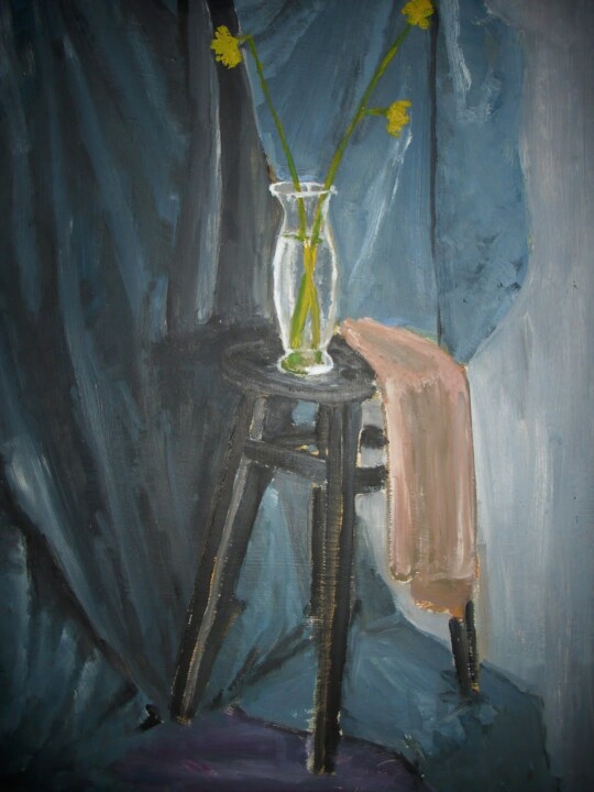 Malerei mit dem Titel "Flowers" von Cyprian Hołownia, Original-Kunstwerk, Öl
