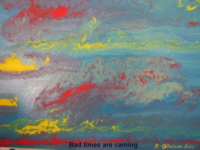 Peinture intitulée "Bad times are coming" par Don Cyprus, Œuvre d'art originale, Huile