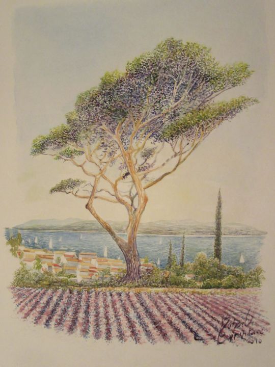 Painting titled "Provence" by Hubert Cyr-Antoine, Original Artwork, Oil