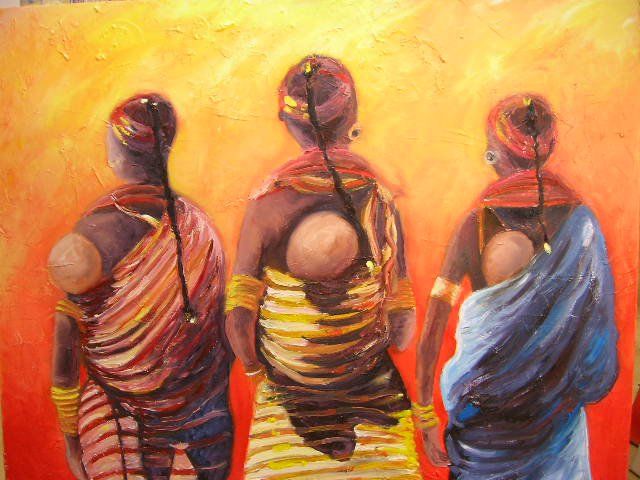 Peinture intitulée "three of life" par Hubert Cyr-Antoine, Œuvre d'art originale, Huile