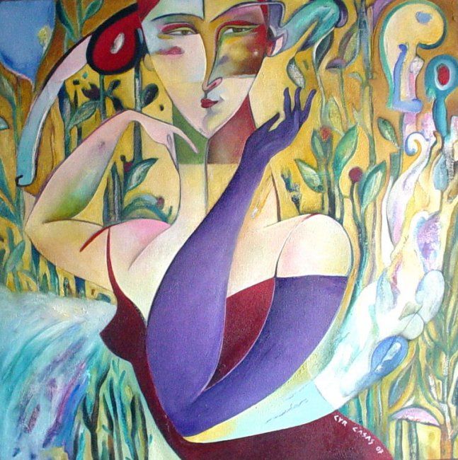 Peinture intitulée "Femme Fatale" par Cyr Casas, Œuvre d'art originale, Huile