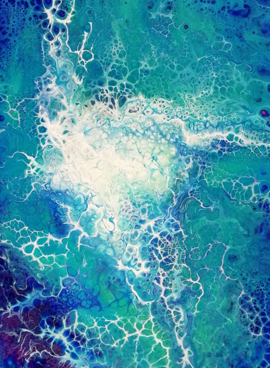 Painting titled "Under Water" by Cyrielle Recoura, Original Artwork, Acrylic