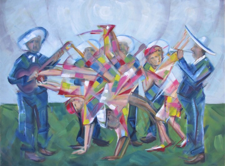Pintura intitulada "Cultural shock" por Cyril Harris, Obras de arte originais, Óleo