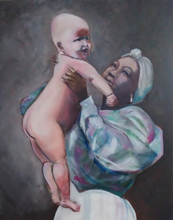 Malarstwo zatytułowany „Tribute to African…” autorstwa Cyril Harris, Oryginalna praca, Akryl