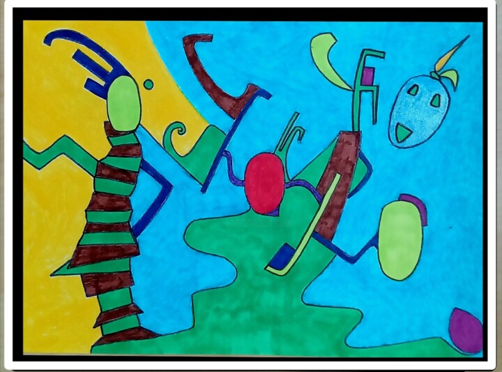 Dessin intitulée "Olé" par Cyrille Le Barbé, Œuvre d'art originale, Crayon