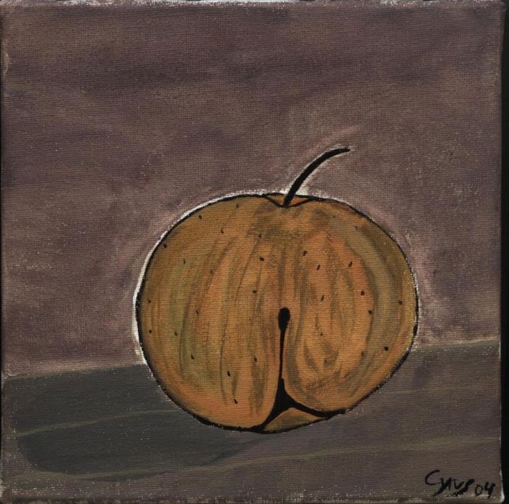 Painting titled "Pomme fesse" by Cyrus, Original Artwork, Oil