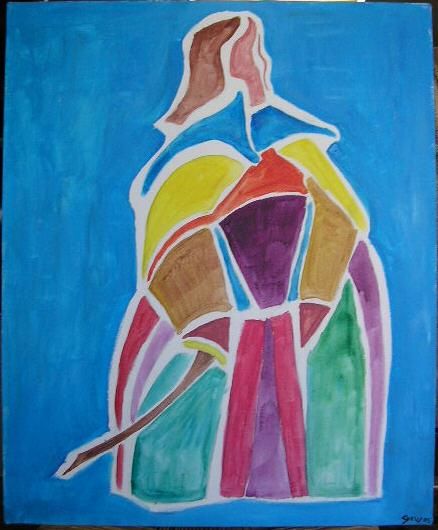 Painting titled "Le samouraï" by Cyrus, Original Artwork, Oil