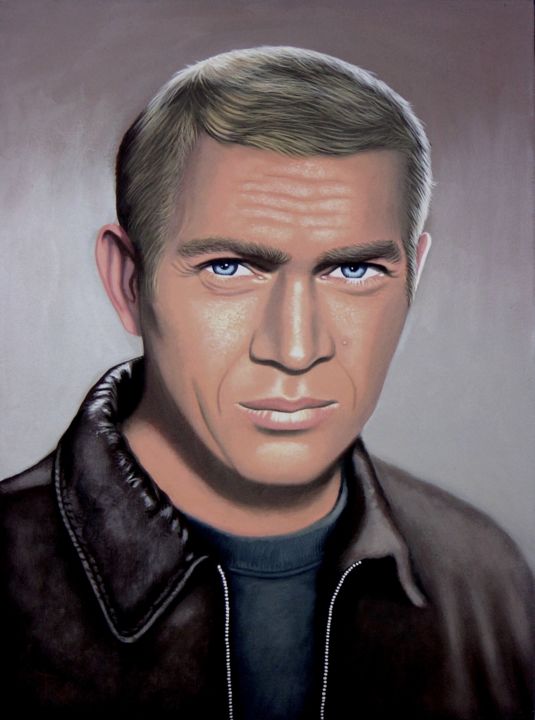 Painting titled "Steeve McQueen" by Czart, Original Artwork, Acrylic