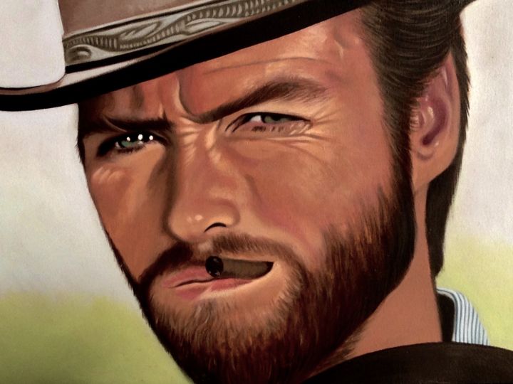 Painting titled "Clint Eastwood The…" by Czart, Original Artwork, Acrylic