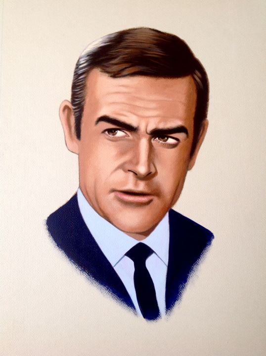Painting titled "Sean Connery 007" by Czart, Original Artwork, Acrylic