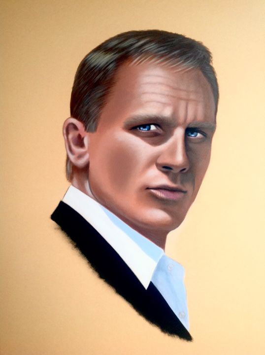 Peinture intitulée "Daniel Craig" par Czart, Œuvre d'art originale, Acrylique