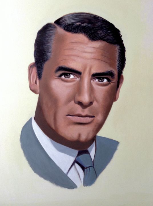 Painting titled "Cary Grant" by Czart, Original Artwork, Acrylic