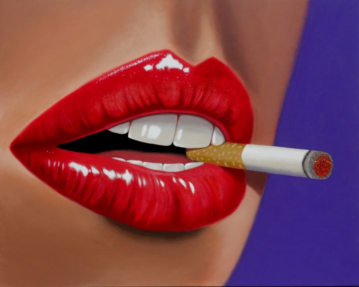 "Red lips" başlıklı Tablo Czart tarafından, Orijinal sanat, Akrilik