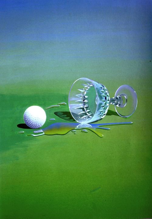 Peinture intitulée "Golf glass" par Czart, Œuvre d'art originale, Acrylique