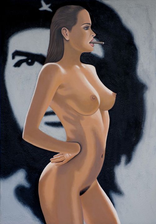 Painting titled "Cuba girl" by Czart, Original Artwork, Acrylic