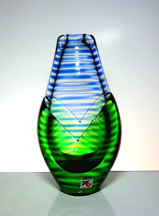 Σκίτσο με τίτλο "Blue-Green Artisitc…" από Czech Art Glass, Αυθεντικά έργα τέχνης, Πίνακας τέχνης